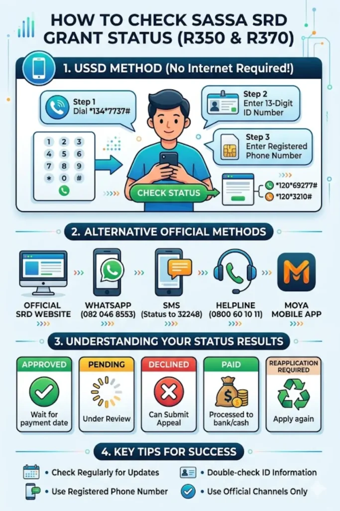 SASSA SRD Status Check USSD & Check SRD  R350 & R370 Grant