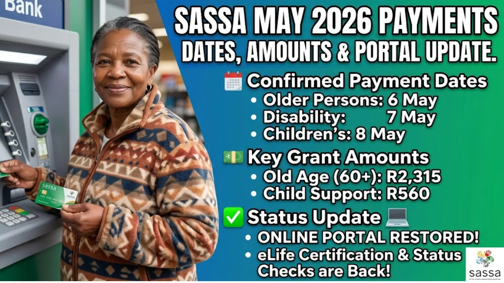 Sassa Old-Age Grants May 2026 Check Online Portal Restored After Technical Issues
