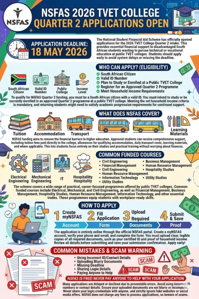 When are NSFAS 2026 TVET Quarter 2 Applications Open?