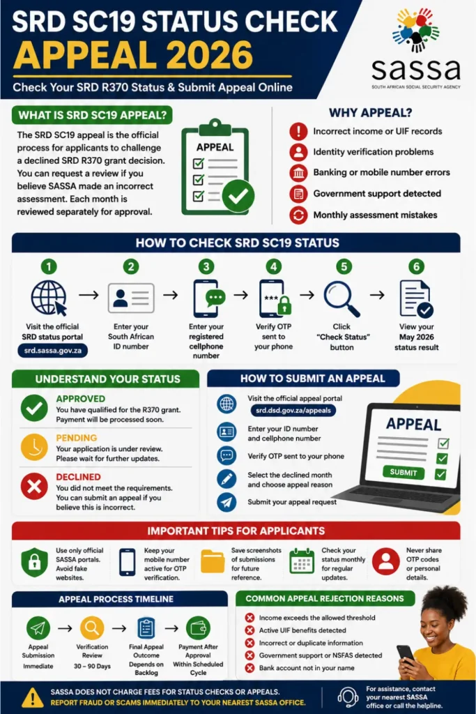 SRD SC19 Status Check Appeal 2026 Step by Step