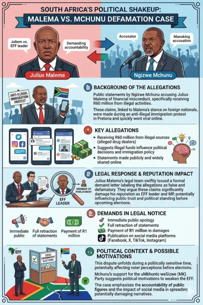 Eff Malema Defamation Claim Mchunu Check R1 Million Apology