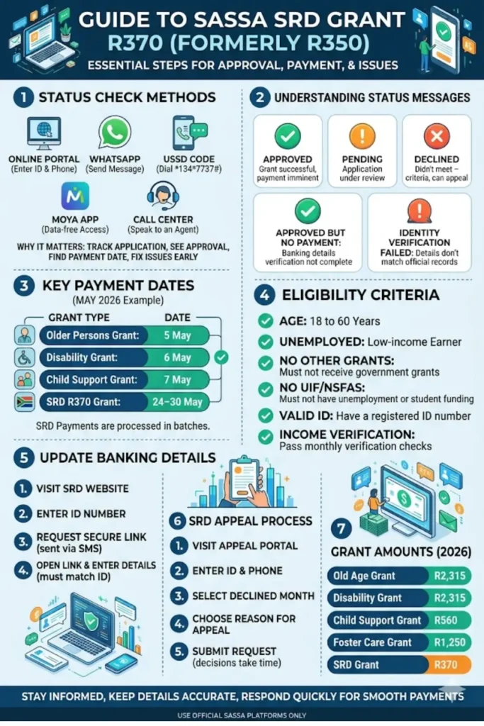 Sassa Status Check for R350 Payment Date  Check Common SRD Issues & Eligibility Criteria