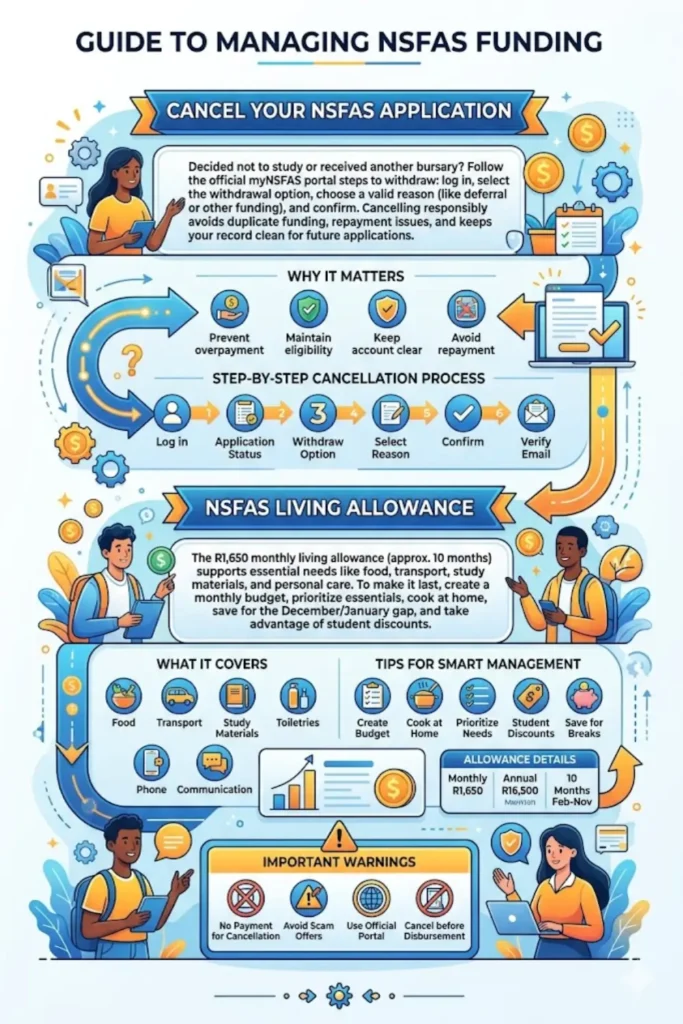 How to Cancel Nsfas Application & Check NSFAS Living Allowance For South Africa Student 