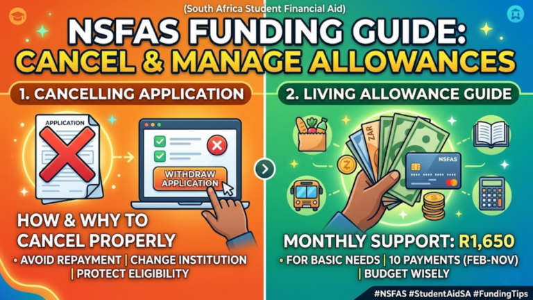 How to Cancel Nsfas Application & Check NSFAS Living Allowance For South Africa Student
