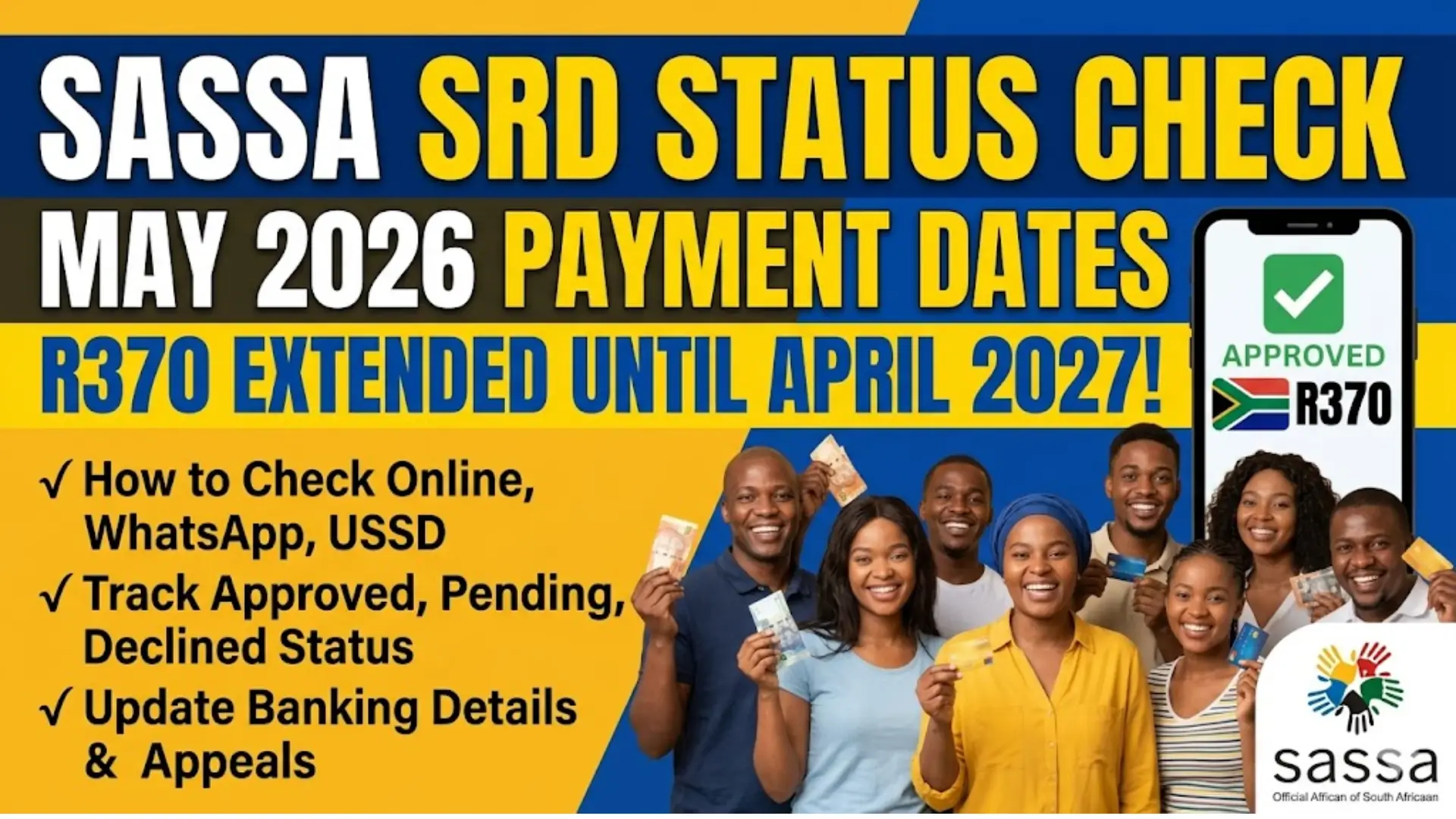SRD Sassa Status Check 19 & Check SRD Status Check for R370 Payment Dates