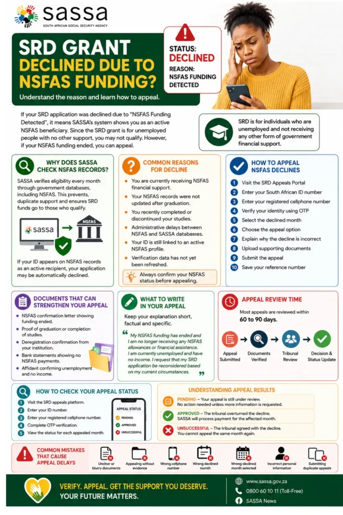 SASSA SRD Status Declined & Check NSFAS Funding Detected