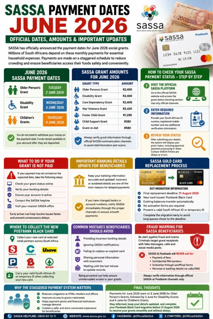 Sassa Payment Dates for June 2026 Check Complete Info Step by Step