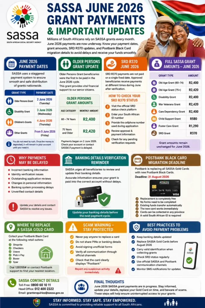 SRD R370 June Payment Dates & Check Older Persons Grant Update 