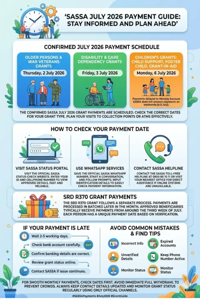How to Check Sassa July Grant Payment Dates 2026
