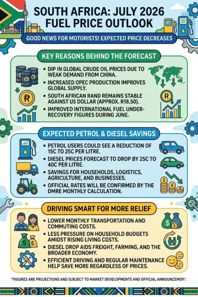July Petrol Price Forecast South Africa Drivers are Being Given Relief