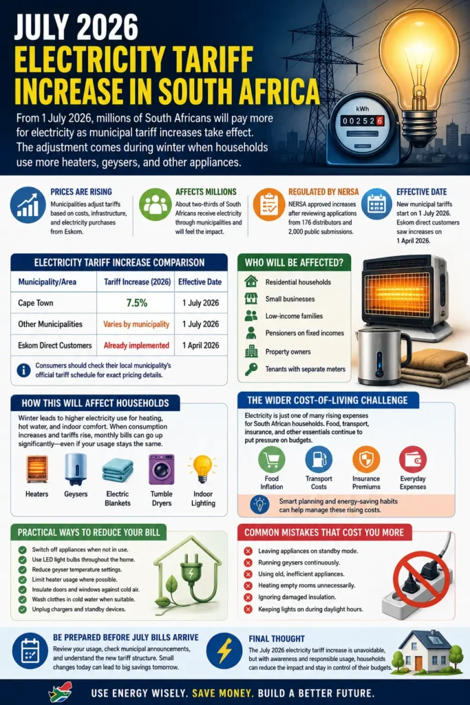 July Electricity Tariff Increase South Africa 2026