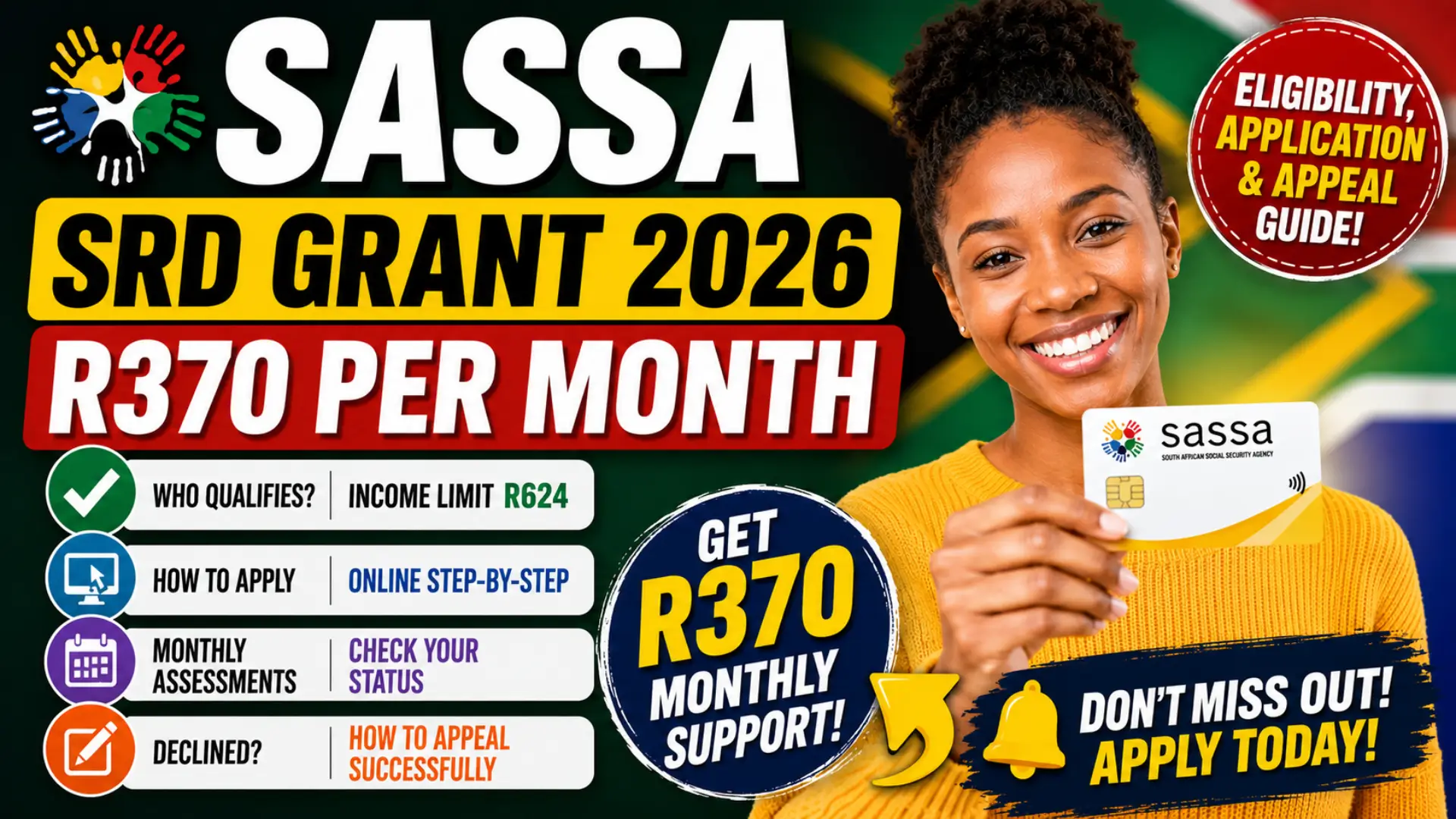 SASSA SRD Grant 2026 Check Eligibility, How to Apply Online For Grant R370