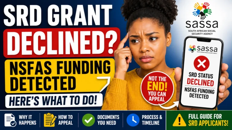 SASSA SRD Status Declined & Check NSFAS Funding Detected