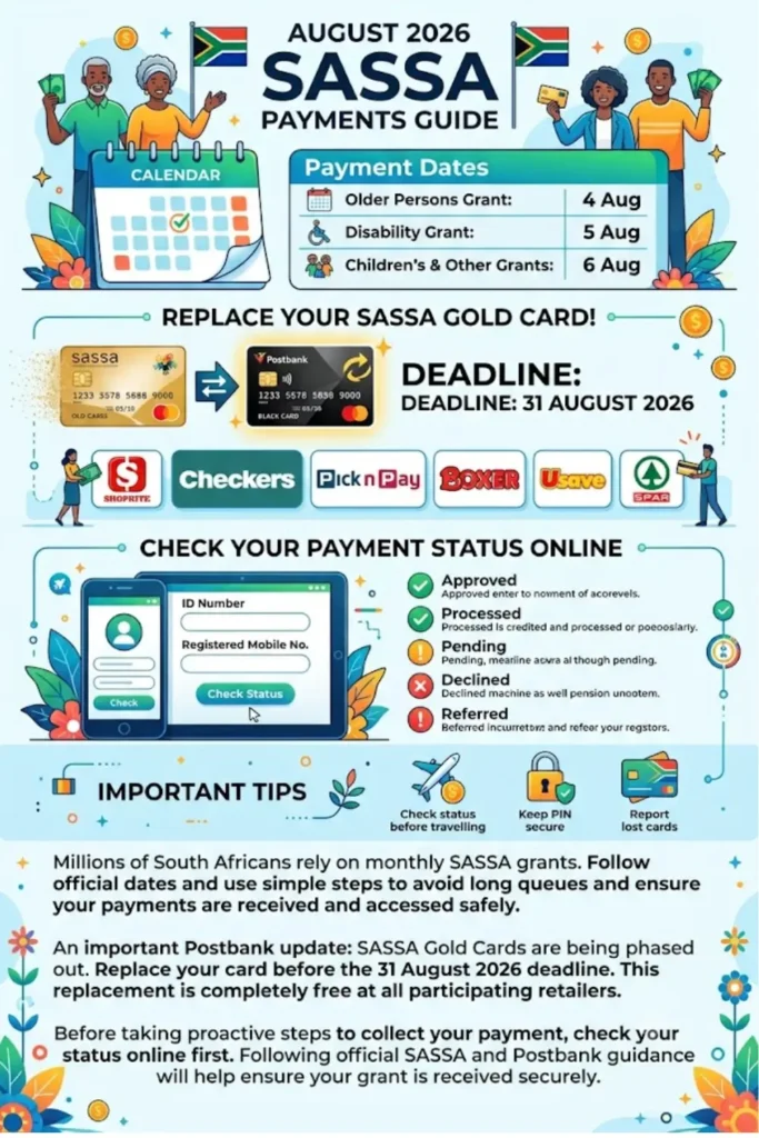 August 2026 Sassa Payment Dates Check Online 