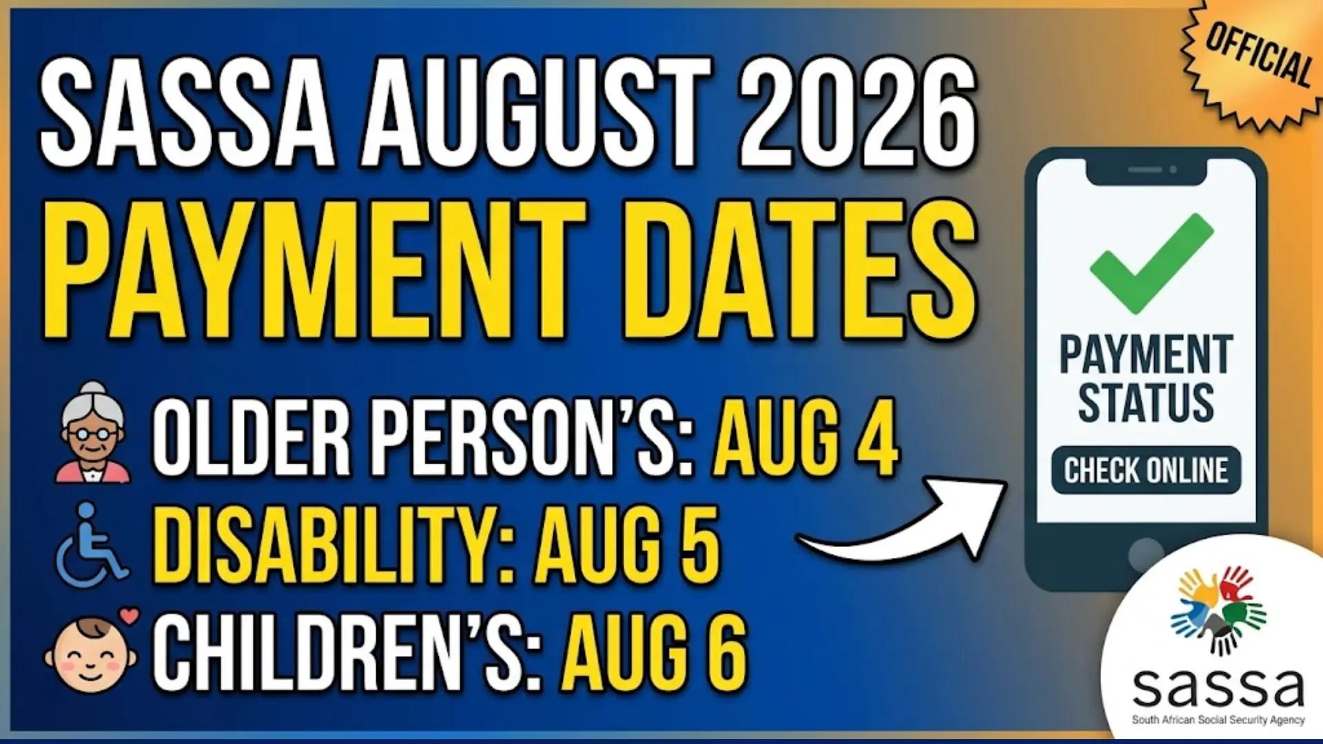 SASSA August 2026 Payment Schedule Check Online Step by Step