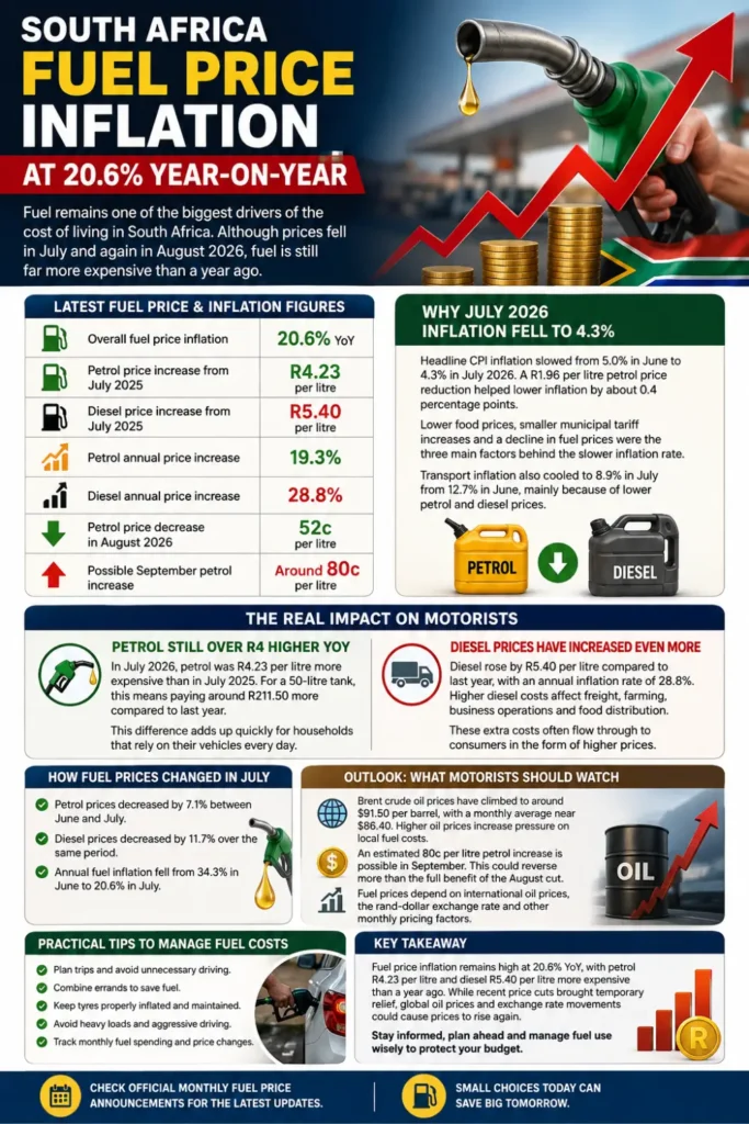 South Africa Fuel Price Inflation Check Per Litre Details