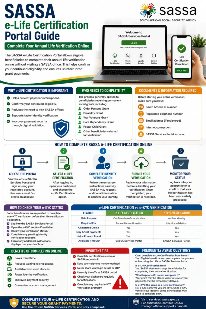 E-Life Certification Portal Sassa Details Check Online