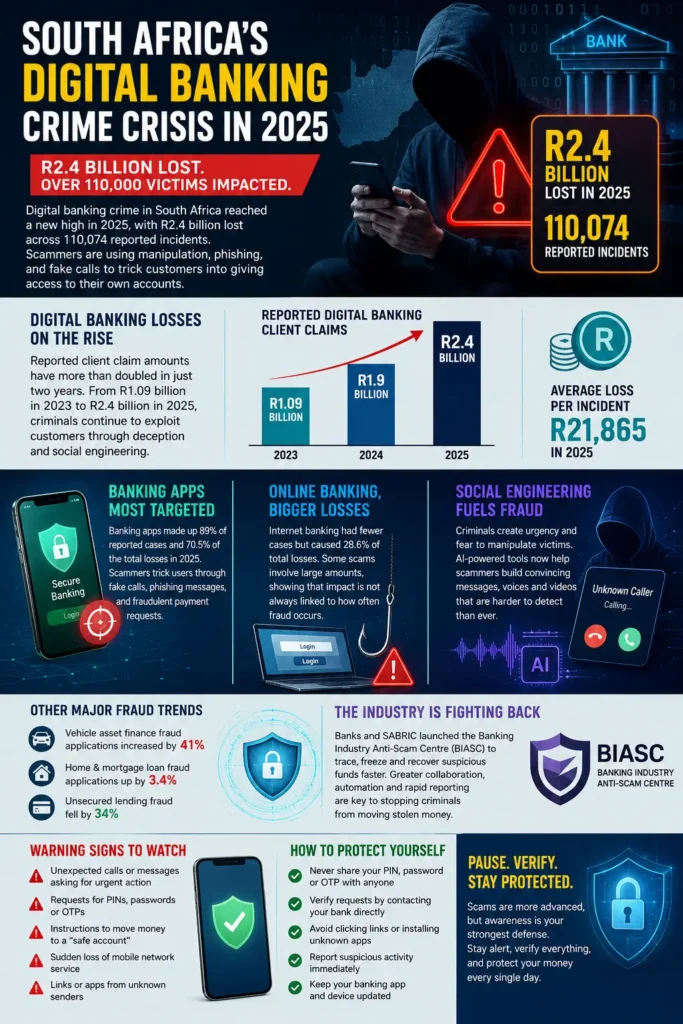 South Africa Digital Banking Losses Soar as App Scams Cost R2.4 Billion