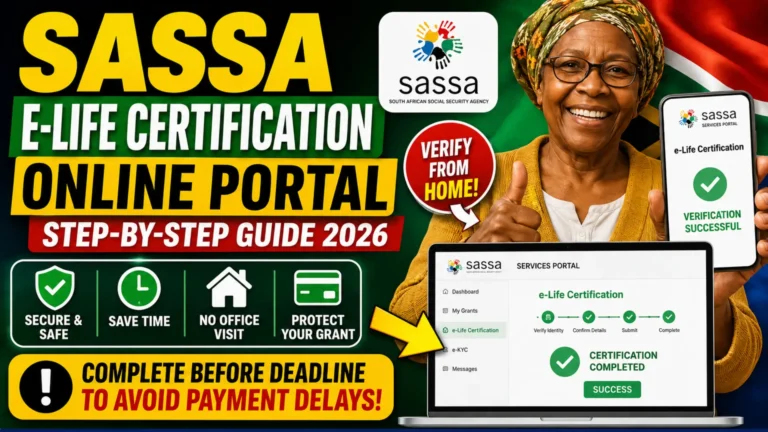 E-Life Certification Portal Sassa Details Check Online