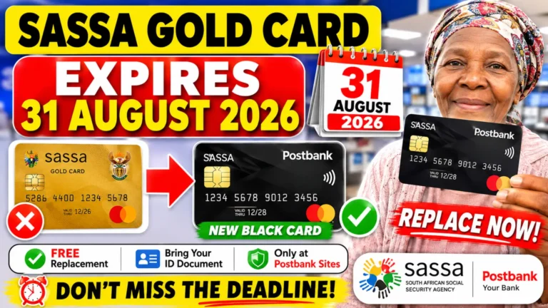 SASSA Gold Card Expiry 2026: Free Postbank Black Card Replacement Explained