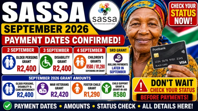 SRD Sassa Status Check For September Grants R2,400, R2,420, R1,290, R580 