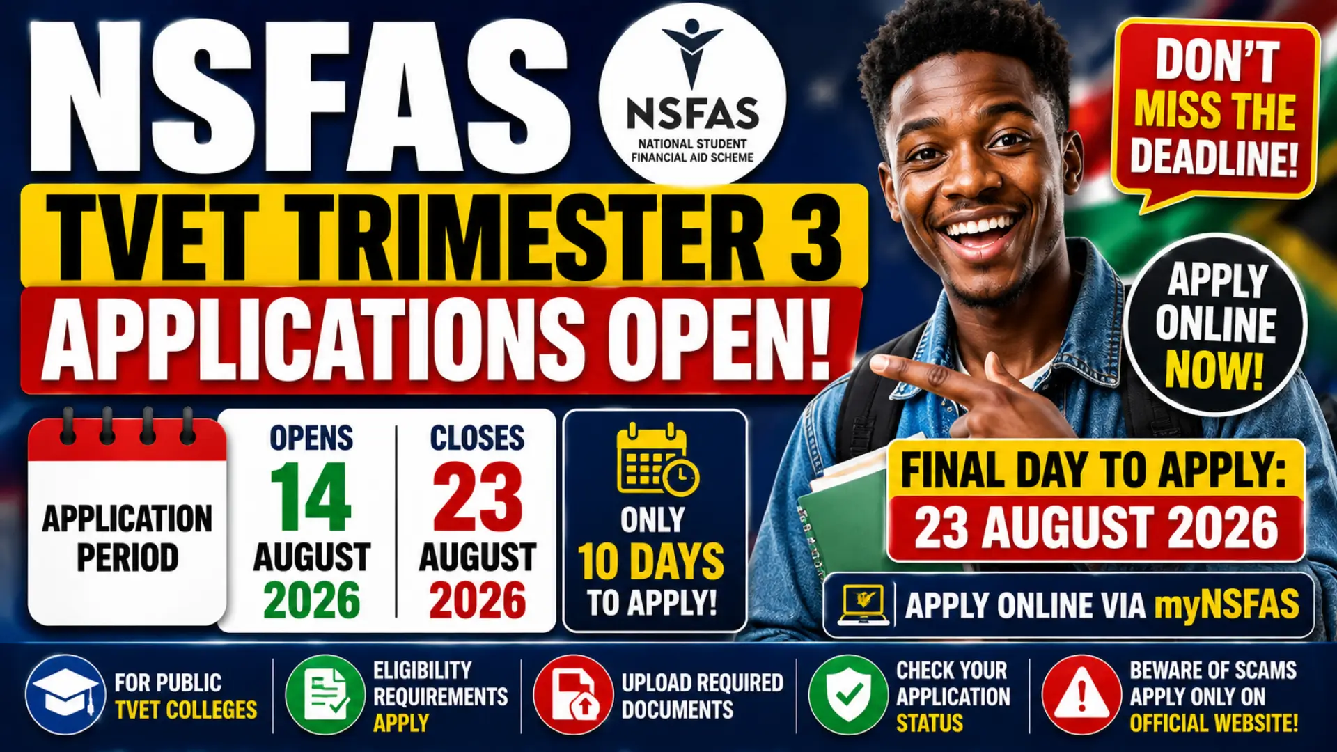 2026 NSFAS TVET Trimester 3 Applications are OPEN Check Last Date Details