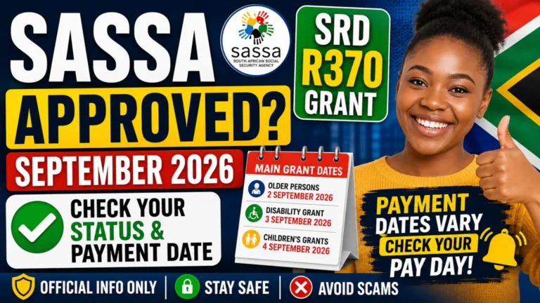 SASSA SRD R370 Grants Approved in September 2026