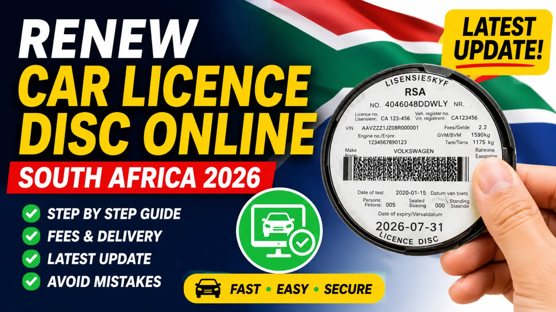 South Africa Car Licence Renewal Online Step by Step