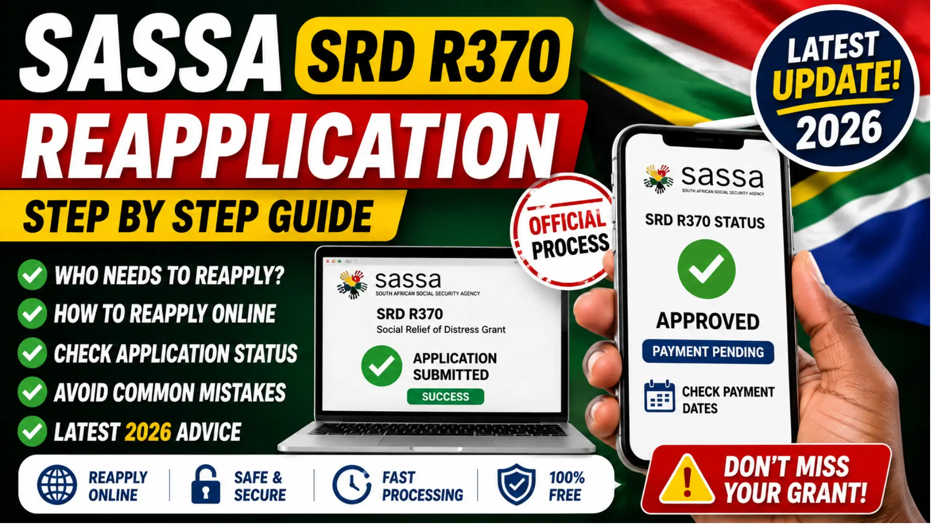 SASSA Reapplication for SRD R370 Grants Details Check Online Easy Method