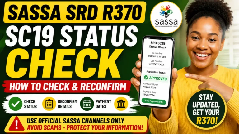 SRD SC19 Status Check: How to Check and Reconfirm Your SASSA SRD R370 Grant