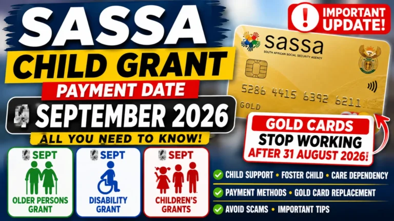 SASSA Child Grant Payment Date September 2026: When Will Grants Be Paid?