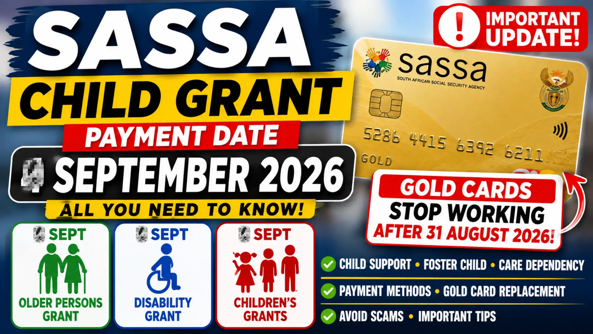 SASSA Child Grant Payment Date September 2026: When Will Grants Be Paid?
